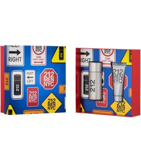 CAROLINA HERRERA 212 2 PCS SET FOR MEN: 3.4 EAU DE TOILETTE SPRAY + 3.4 SHOWER GEL (HARD BOX)