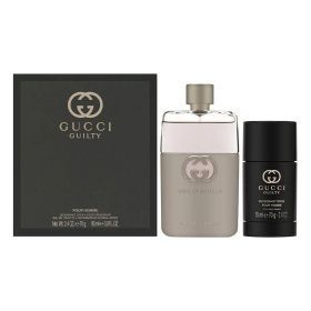 GUCCI GUILTY 2 PCS SET FOR MEN: 3 OZ EAU DE TOILETTE SPRAY + 2.4 DEODORANT STICK