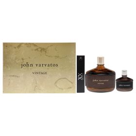 JOHN VARVATOS VINTAGE 3 PCS SET FOR MEN: 4.2 EAU DE TOILETTE SPRAY + 0.57 EAU DE TOILETTE SPRAY + 0.5 EAU DE TOILETTE MINI