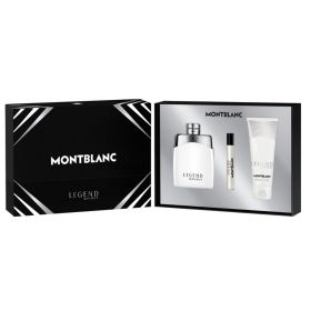 MONT BLANC LEGEND SPIRIT 3 PCS SET FOR MEN: 3.3 EAU DE TOILETTE SPRAY + 0.25 EAU DE TOILETTE SPRAY + 3.3 SHOWER GEL