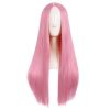 28 Inch/70 cm Women Special Natural Long Straight Synthetic Wig (Light Hot Pink)