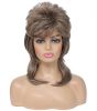 Mullet Wig for Women Shoulder Length Synthetic Cosplay Wig 80s Wigs Halloween Cosplay Daily Hair Wigs (Light Brown)