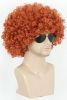 Men Women Afro 70s 80s Short Curly Orange Rocker Party Wig California Halloween Costume Cosplay Wig