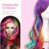 Rainbow Wig for Women- 65cm Crazy Wig for Women Long Hair, Perfect for Cosplay Parties, Party Performances Themed