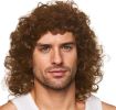 Brown Curly Wig for Men, 80s Mullet Wigs
