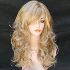 Colorfulpanda Blond Wig Long Curly Wavy Blonde Wigs for Women Ladies Cosplay Party Halloween Costume Heat Resistant Synthetic Wig