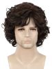 Mens Short Curly Brown Wig Anime Cosplay Wigs Halloween Cosplay Costume Hair Wig