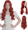 Long Wave Wig for Women Synthetic Fiber Long Wavy Hair Wig Middle Part with No Bangs Curly Hair Wigs Fancy Dress Synthetic Hair for Party Costume Anim