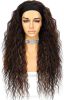 Curly Headband Wig Long Brown Synthetic Wigs for Women Loose Water Wave Headband Hair Glueless 150% Density 26 inch