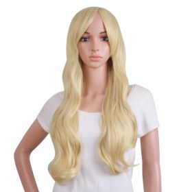 70 cm/ 28 Inch Long Curly Natural Fashion Beautiful Wig (Blonde)