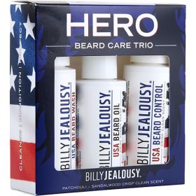 BILLY JEALOUSY by Billy Jealousy Hero Beard Care Trio: USA Beard Wash + USA Beard Control + USA Beard Oil --3x60ml/2oz