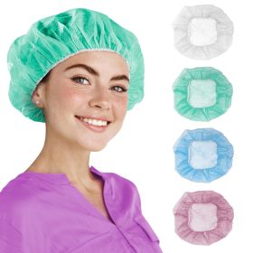 Surgical Bouffant Caps Disposable 24 Inch. 100 Pack Green Polypropylene Disposable Hair Covers Medical. Breathable Disposable Caps Medical with Elasti