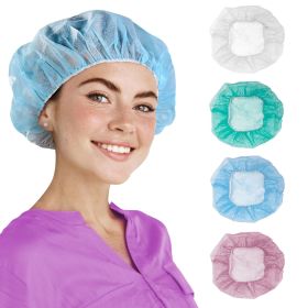 Surgical Bouffant Caps Disposable 24 Inch. 1000 Pack Blue Polypropylene Disposable Hair Covers Medical. Breathable Disposable Caps Medical with Elasti