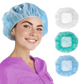 Surgical Bouffant Caps Disposable 24 Inch. 100 Pack Blue Polypropylene Disposable Hair Covers Medical. Breathable Disposable Caps Medical with Elastic