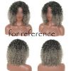 Black Dark Grey Afro Hair Wig 2Tone Short Curly Fluffy Wigs with Bangs Synthetic Hair Full Wig,16 inch