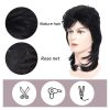 Mullet Wigs for Men Joe Dirt Emo Wig 80s Costumes Fancy Party Accessory Cosplay Wig Halloween Man x (Black)