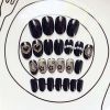 Black Beads Wedding Nail Art Decoration False Fingernails Artificial False Nails Tips Fake Nails