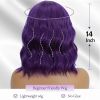 Dark Purple Wigs with Bangs for Women 14 Inch Short Wavy Bob Wigs Synthetic Bob Wig Curly Wig Heat Resistant Colorful Wavy Wig Cosplay Wigs For Daily