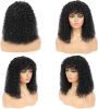 Short Bob Curly Human Hair Wigs With Bangs 100% Brazilian Real Human Hair Wig For Black Women 12 Inch Bob Wigs Glueless kinky Curly Machine Made None