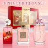3-Piece Set, Women's Eau De Parfuma Spray Gift Box, Long Lasting Fragrance, 3 Different Flavor, Perfect for Holiday Gifts, Dating, Daily Life, Parties