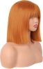 12 Inch/30 cm Straight Bob Flat Bangs Short Colorful Synthetic Hair Cosplay Party Wig (Orange)