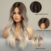Esmee Long Wavy Ombre Brown to Blonde Wigs for Women Synthetic Hair Heat Resistant Ombre Wig for Daily Party Cosplay Use-24Inches