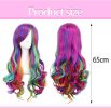 Rainbow Wig for Women- 65cm Crazy Wig for Women Long Hair, Perfect for Cosplay Parties, Party Performances Themed