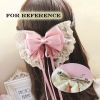 Lilac Vintage Lace Large Bowknot French Barrettes Handmade Chiffon Hair Clip with Ribbon