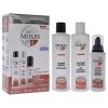 System 4 Kit by Nioxin for Unisex - 3 Pc 10.1oz Color Safe Cleanser Shampoo, 10.1 oz Color Safe Scalp Therapy Conditioner