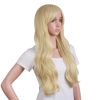 70 cm/ 28 Inch Long Curly Natural Fashion Beautiful Wig (Blonde)