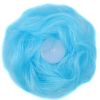 Sky Blue Scrunchy Updo Wavy Hair Bun Elastic Synthetic Hairpiece Wig Curly Hair Extension Scrunchies