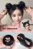 1 Pair Straight Hair Double Ponytail Hairpieces Hair Thick Scratch Extensions, Light Brown