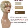 Creamily Short Blonde Wigs for Women Pixie Cut Wigs with Bangs Natural Straight Layered Synthetic Hair Short Wig for Women Daily Cosplay Party Hallowe