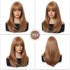 Esmee Long Straight Strawberry Blonde Wigs for Women with Fringe Natural Synthetic Hair Wig for Daily & Party Use