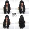 Long Wavy Black Wigs for Women Natural Synthetic Hair Heat Resistant Wigs for Daily Party Cosplay Wear-28 Inches