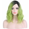 12 Inches Ombre Green Wig Short Curly Wig for Cosplay Costume