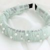 Womens Beaded Hair Band Mesh Wide Lace Headband Hair Accessories Headwear Hair Loop,Green