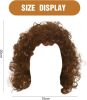 Brown Curly Wig for Men, 80s Mullet Wigs