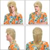 Blonde Mullet Wig For Men, Men's Long Curly Wig, 70s Fancy Dress Wigs For Men, Men's Rocker Wig for Adult