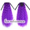 Wavy Curly Wrap Around Ponytail Wig Extension Woman Drawstring Synthetic Hair Extension Fluffy Hairpiece,Purple Halloween Dress Up Cosplay