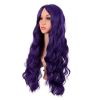 28 Inch/70 cm Long Wavy Middle Part with No Bangs Synthetic Fiber Curly Fashion Women Party Cosplay Wig (Dark Purple)