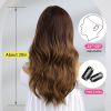 Ombre Brown Wigs for Women 20 Inches Long Nature Curly Natural wig Synthetic Hair Heat Resistant Wigs for Daily Party Cosplay Wear