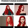 Long Red Wig, Red Wigs for Women, Long Wigs for Women 28 Inch/70 cm Charming Curly Full Hair Synthetic Wig for Girls Cosplay Party Daily Use