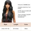 Long Wavy Black Wigs for Women Natural Synthetic Hair Heat Resistant Wigs for Daily Party Cosplay Wear-28 Inches
