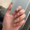 False Fingernails Pink Beads Artificial False Nails Tips Fake Nail Art Decoration Fake Nails
