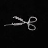 2 Piece Silver Scissors Rhinestone Hair Clips Halloween Gothic Bangs Metal Punk Rock Hair Clips