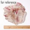 6 Pcs Large Size Retro Hair Scrunchies Organza Floral Hair Band Ponytail Holder Elastics Hair Ties Hair Accessories