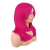 20 Inch/50 cm Long Layered With Bangs Straight Synthetic fiber Shoulder Length Hair Party Wig (Hot Pink)