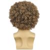 Men Women Unisex Short Curly Golden Brown Afro 70s 80s Funny Disco Rocker Wig Heat Resistant Synthetic Fiber Soft Cosplay Costume Halloween Party Wig
