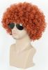 Men Women Afro 70s 80s Short Curly Orange Rocker Party Wig California Halloween Costume Cosplay Wig